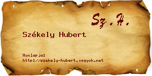 Székely Hubert névjegykártya